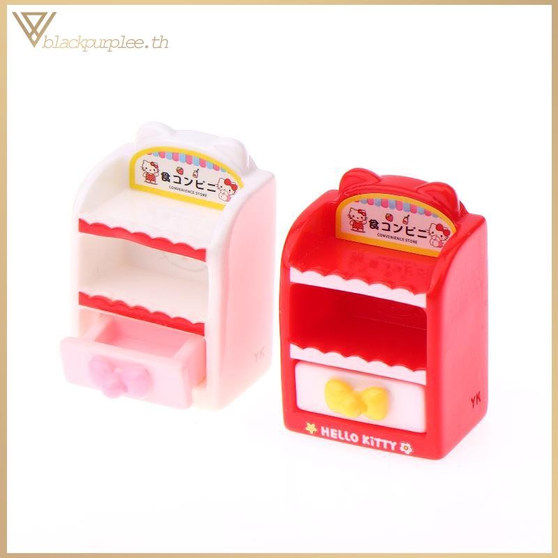 บีพีUR Hello Kitty Series 1/12 Dollhouse Display Rack KT Cat Storage Cabinet Model Doll Home Furnitu