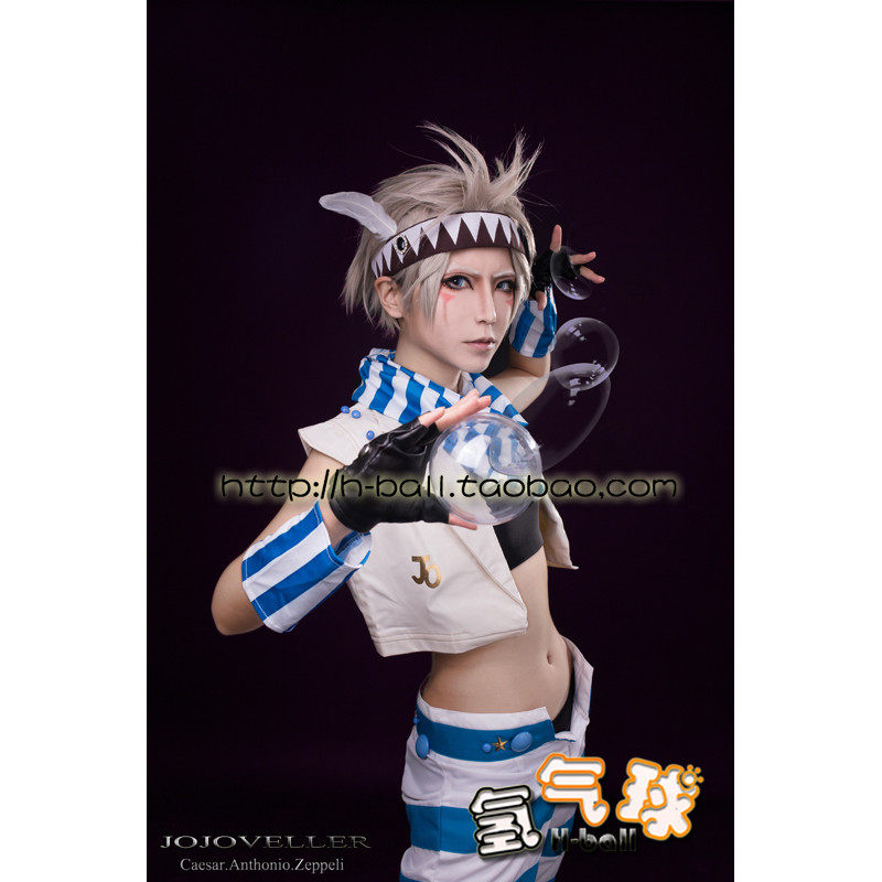 Cosplay ตัวละครผจญภัย JOJO แบบกำหนดเอง สีขาว Cesar Veller Style