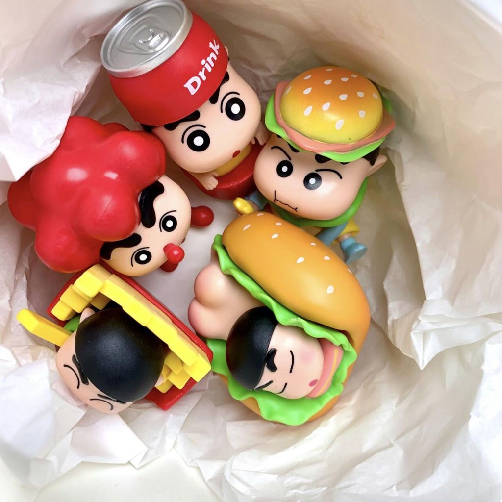 Crayon Shin-Chan Burger King น่ารัก Shinnosuke ของเล่นเค้กตกแต่งเดสก์ท็อปตกแต่งตุ๊กตาของขวัญ Crayon 