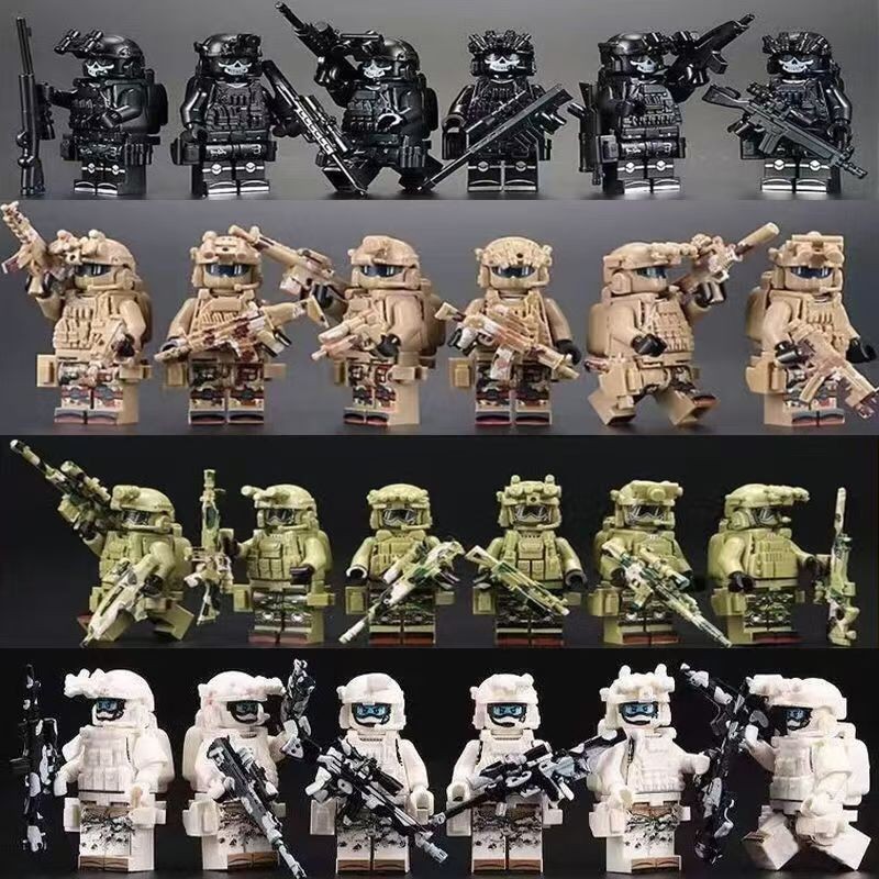 เข้ากันได้กับ LEGO ทหาร SWAT พรางทหารพิเศษผีวูฟเวอร์ทหารเด็กชายบล็อกคน20250909