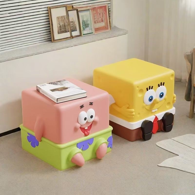 การ์ตูนเด็กเปลี่ยนรองเท้าสตูลต่ําขนาดเล็ก SpongeBob SquarePants พาย Daxing Jerry Tom ชั้นตกแต่ง