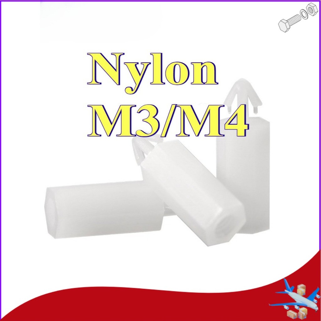 หัวเข็มขัดหกเหลี่ยมคอลัมน์ไนลอน M3 push-in PC บอร์ด spacer คอลัมน์ยกคอลัมน์เครื่องบินหัวพลาสติกแยกคอ