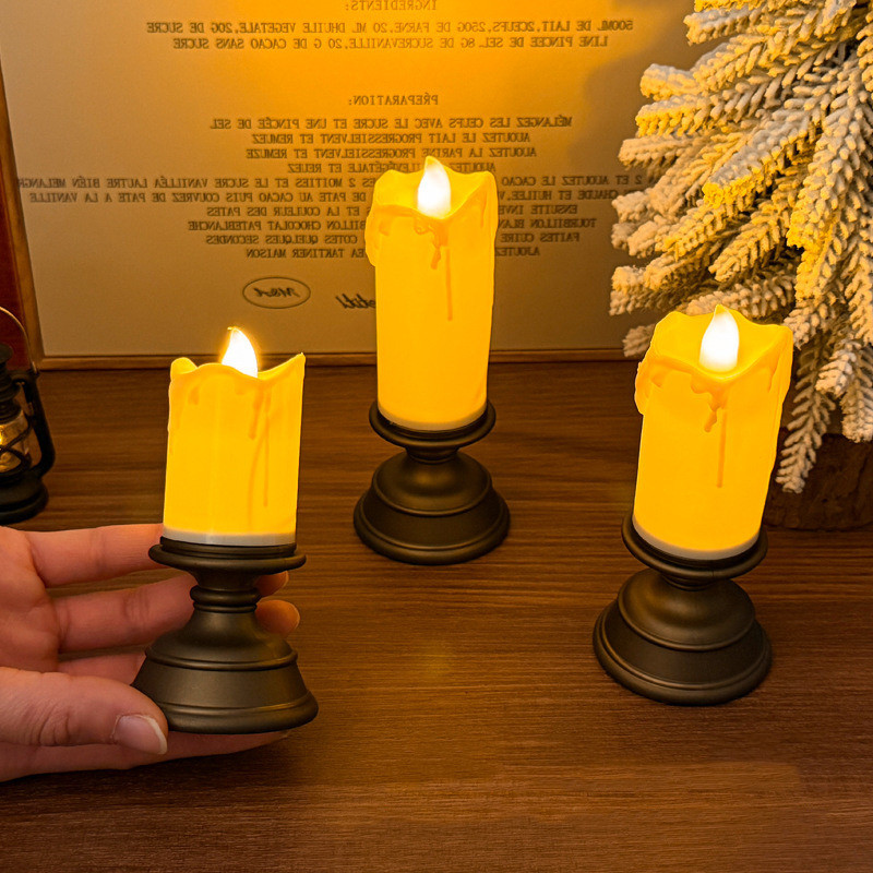 Diwali Light เทียนอิเล็กทรอนิกส์คลาสสิก Retro Design LED เทียน Deepavali Ligjhts Home Party Supplies