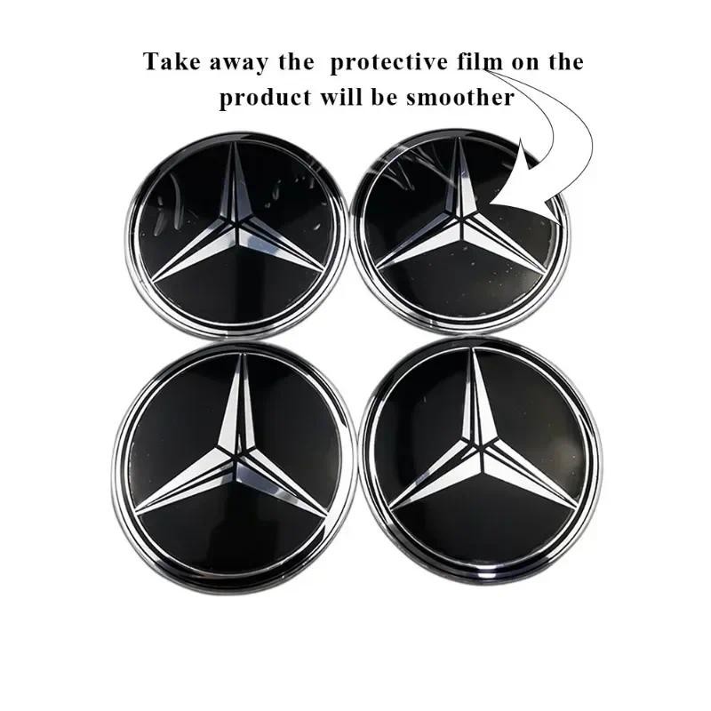 4PCS 75 มม.รถศูนย์ล้อ Hub Cap สติกเกอร์สัญลักษณ์สําหรับ Mercedes Benz W203 W204 W205 W209 W210 W211 W212 W176 ราคา ถูกที่สุด ดีลบีเคเค แกลเลอรีภาพที่ 2