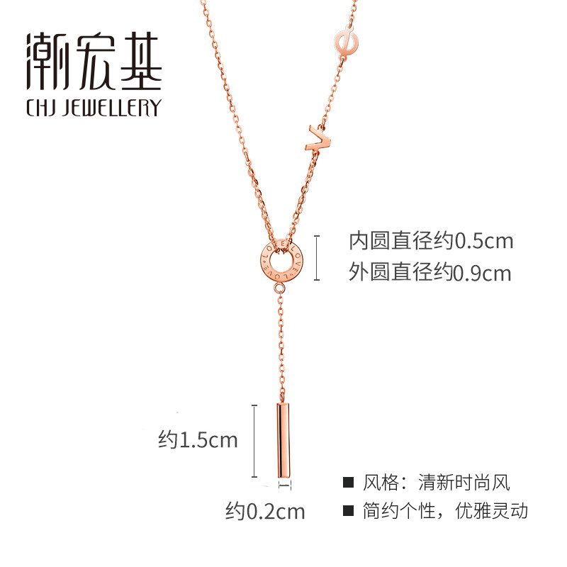 เพ้นท์ติ้งจี้แอกerdem Yueji-Love สีโรสโกลด์และแดง พร้อมสร้อยคอมิกซ์หัวคู่