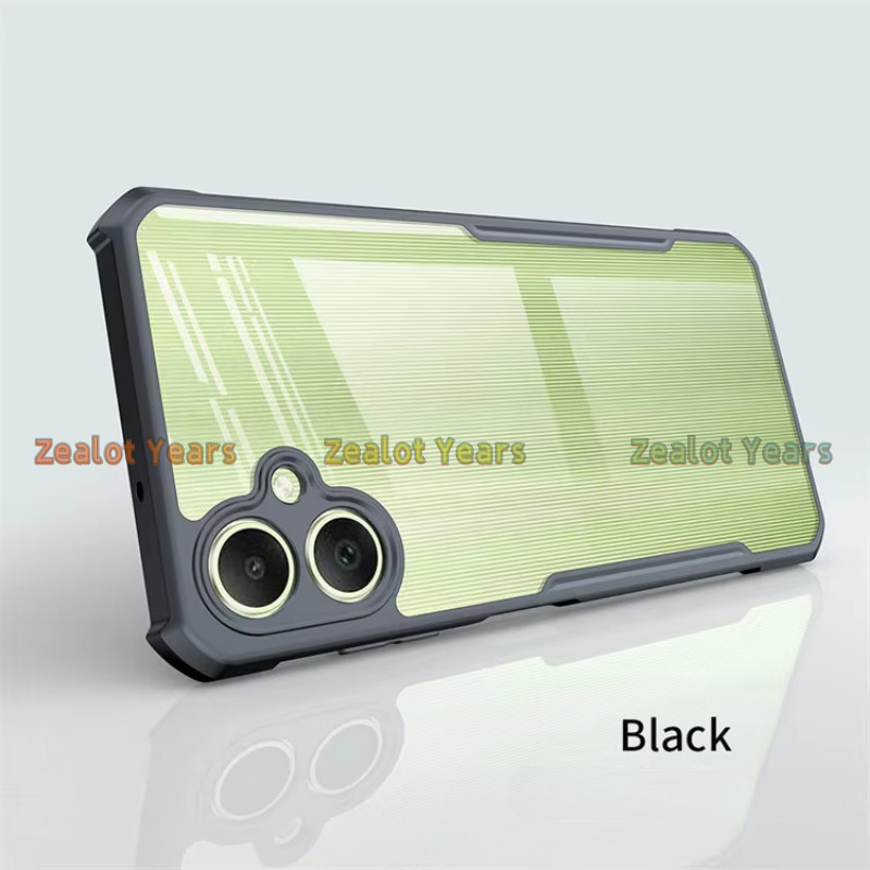 ปลอกสําหรับ Samsung Galaxy A07 A06 A05 A04 A08 A09 4G 5G อะคริลิคใสซิลิคอนเคสโทรศัพท์กันกระแทกฝาหลัง