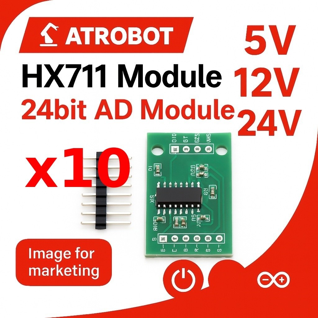 10 Sets – HX711 โมดูลแปลงสัญญาณ AD 24-bit ขนาดเล็ก แม่นยำสูง