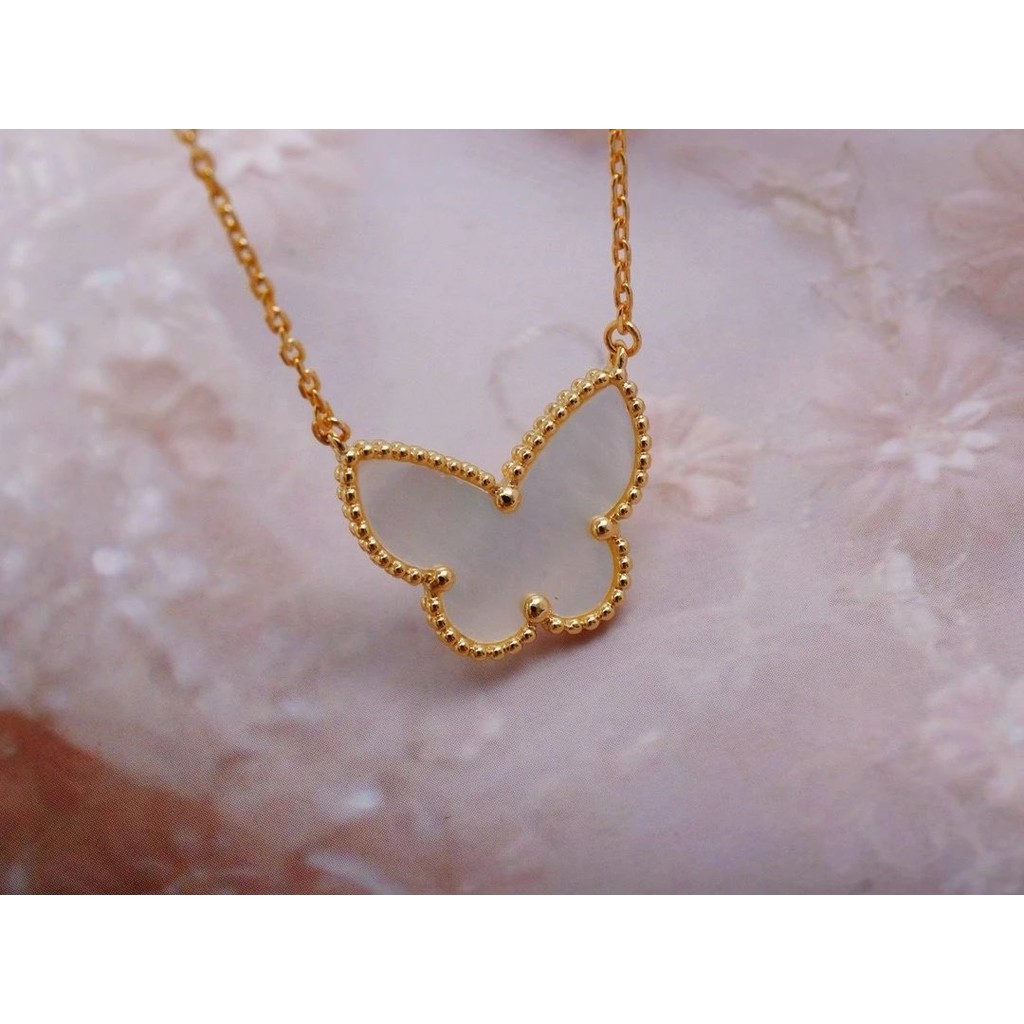 Vank Yabao Lucky Alhambra สร้อยคอผีเสื้อสีเหลือง มาร์เธออร์ออฟเพิร์ล แบบใหม่สำหรับสุภาพสตรี RBM6