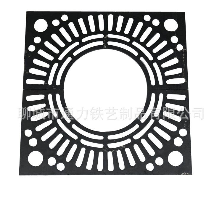Tree Waizi Cover Plate Rain Ball Ink Tree Pool Cast Iron Heavy-Duty Square Cast Iron Tree Grate Proc