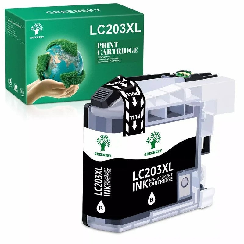 1PK ตลับหมึกเครื่องพิมพ์สีดําสําหรับ Brother LC203XL LC201 MFC-J4420DW MFC-J480DW