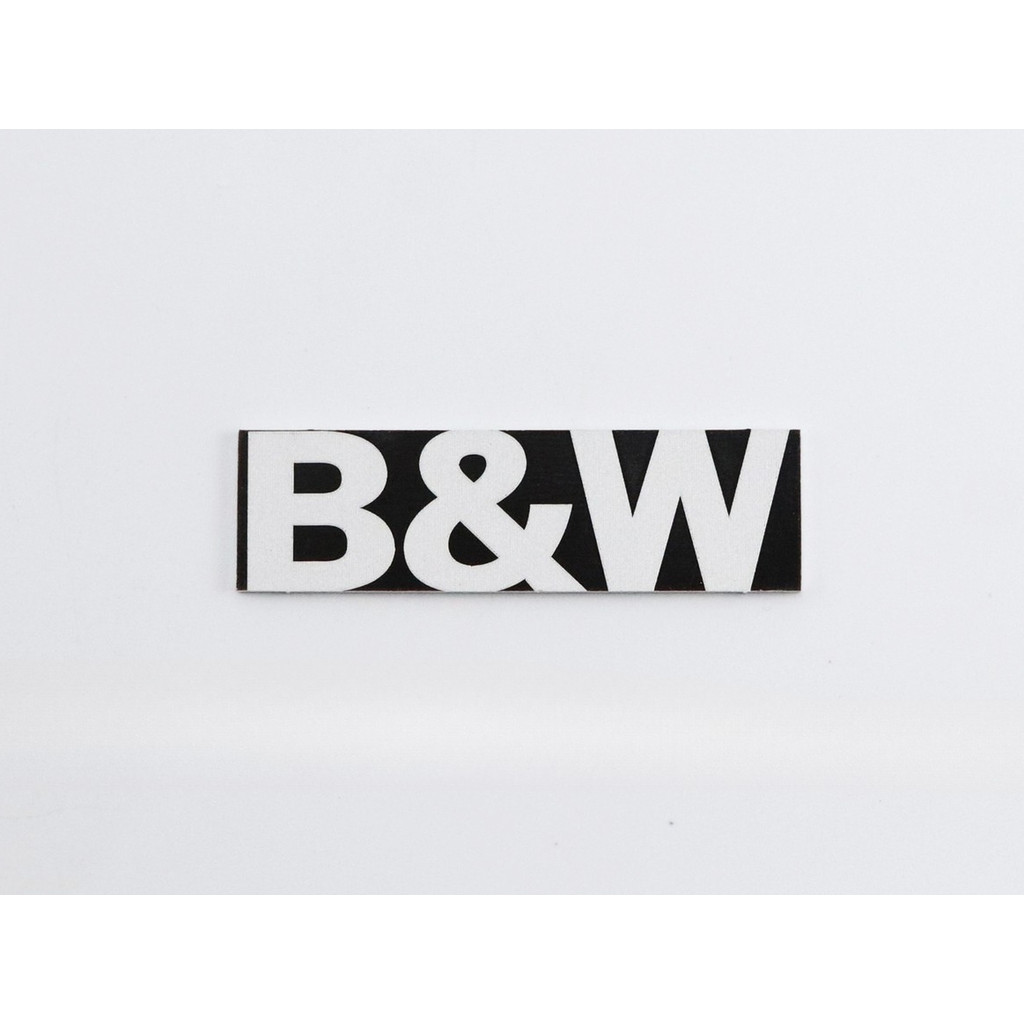 B&W ป้ายโลโก้ลําโพง Custom Made THICK อลูมิเนียม 38 มม.(1.49")X11 มม.(0.43")