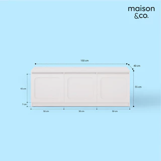 SB Design Square ตู้วางทีวี ขนาด 150 ซม. รุ่น Solla สีขาว (150x40x55 ซม.) แบรนด์ MAISON&CO.