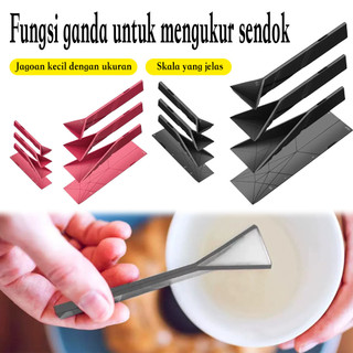 Ukur Lipat Magnetik Takar Sendok Pencakar Multifungsi Silikon Bubuk 3-In-1 Cairan