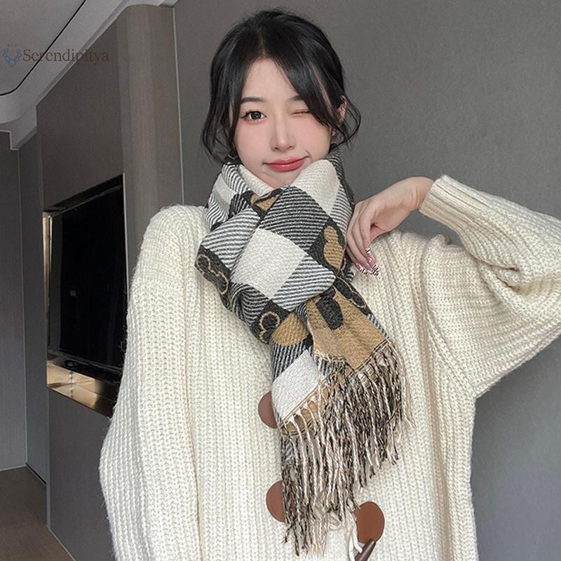SEE 2025 ฤดูใบไม้ร่วงและฤดูหนาวใหม่ผ้าพันคอผู้หญิงผ้าพันคอคอลายสก๊อตแฟชั่นและอเนกประสงค์ผ้าคลุมไหล่หนาสองด้าน TH - รูปที่ 6