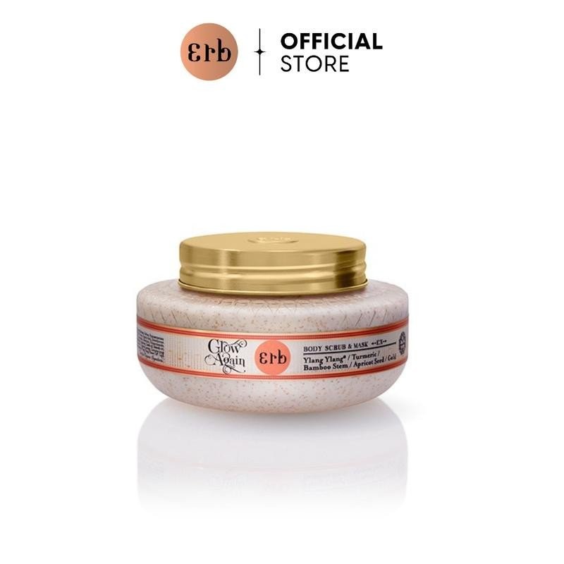 [สครับทองคำ24K]Erb Glow Again Body Scrub & Mask EX 220 g. สครับขัดผิว ส่วนผสมขมิ้นและทองคำ