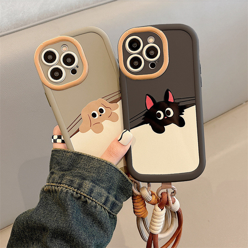 可 การ์ตูนเหมาะสําหรับ Apple 15plus เคสโทรศัพท์ iphone17promax Puff Case 14/13 Cat 1225.9.18