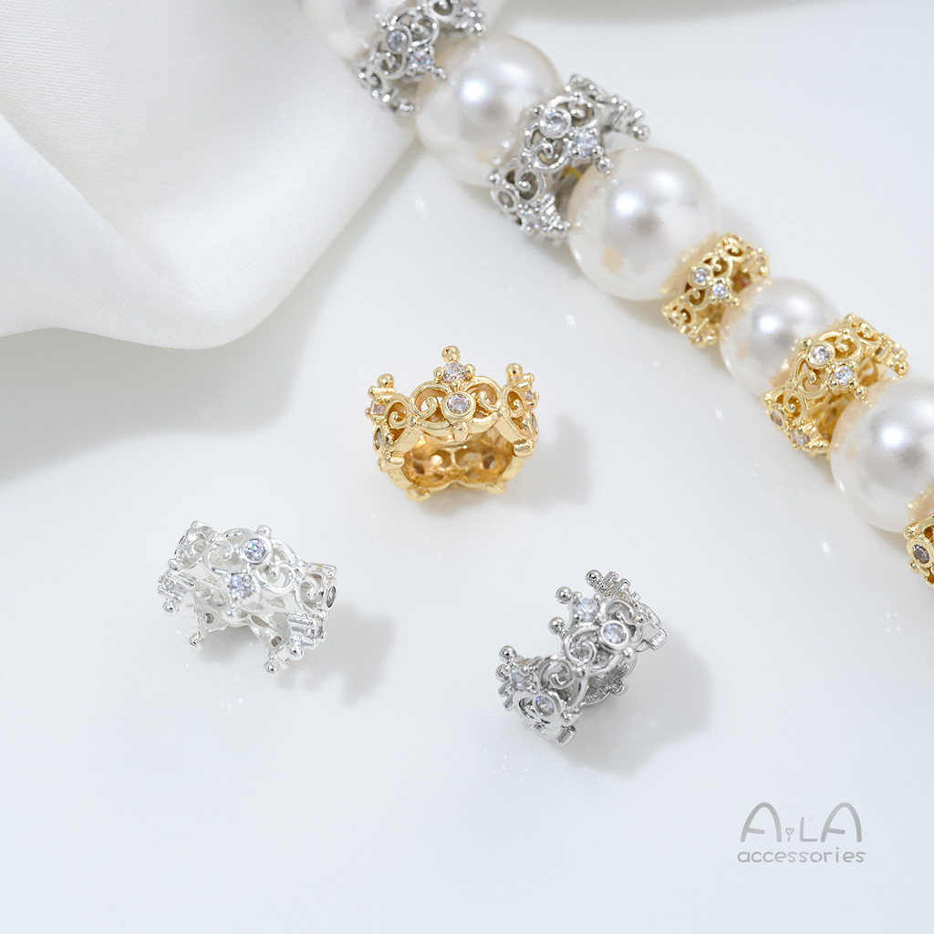 ลูกปัด Spacer 14K Crown รูขนาดใหญ่ diy