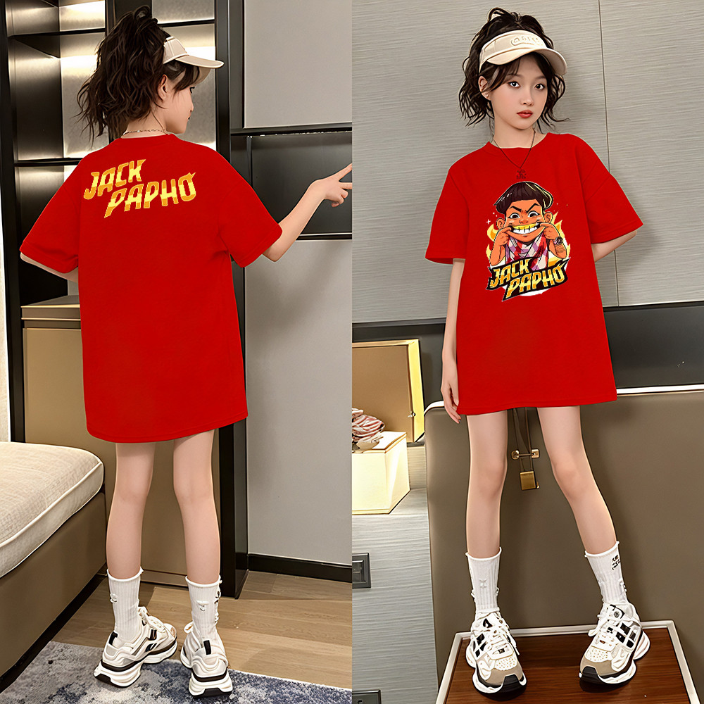 Yout-children เสื้อเด็ก เสื้อคอกลม ใส่สบาย cotton ลายพิมพ์แฟชั่น 2-9 ขวบ เด็ก 'JACK PAPHO'