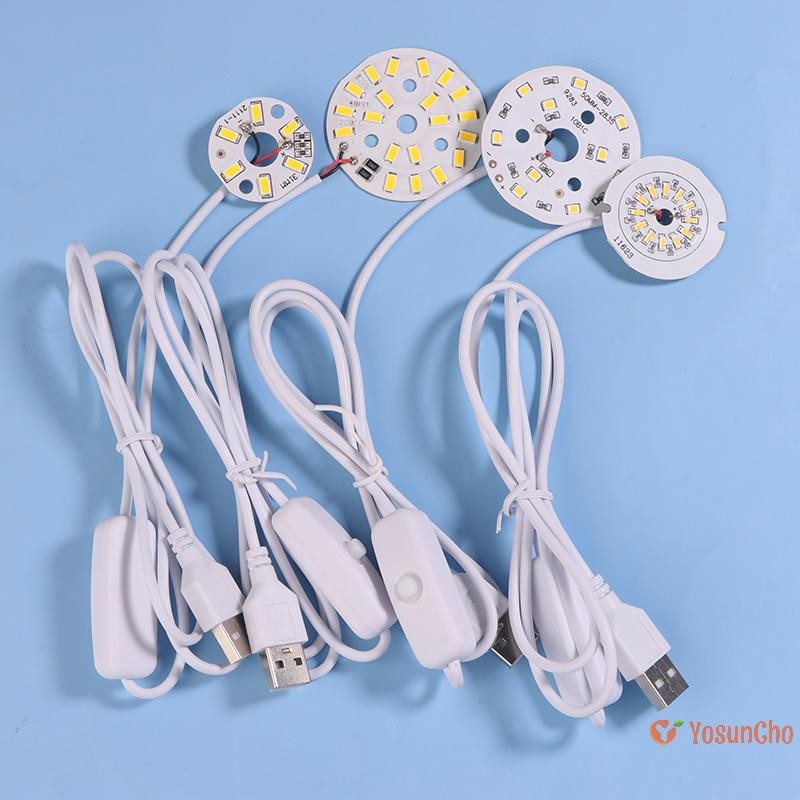 YosunChoker] 1 PC 1.5M ความยาวสาย DC5V ชิป LED SMD5730 โคมไฟ LED USB 3W Light Board แสงสีขาวนวลพร้อมสายเปิด/ปิดใหม่