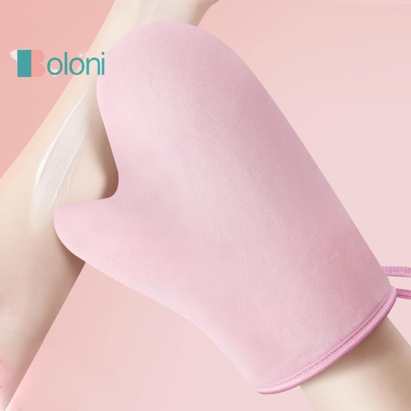 [Boloni] Body Lotion Glove Self-Tning Mitt สองด้านป้องกันมือ Applicator Quick Dry Flocking ถุงมือแต่งหน้า Applicator ใหม่ - รูปที่ 2