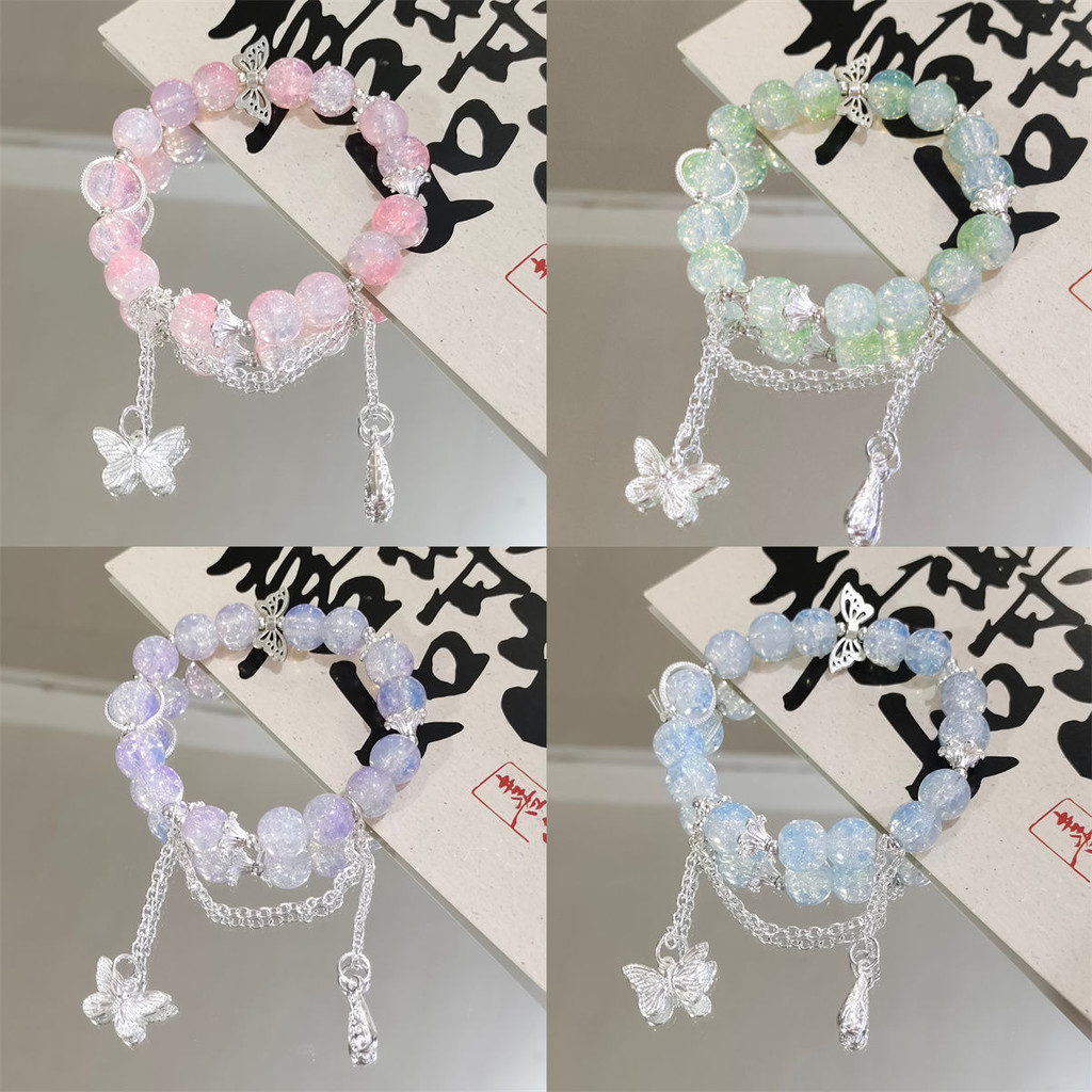 ใหม่สร้อยข้อมือผีเสื้อนางฟ้าป่า อิน ซอก หวานอเนกประสงค์นักเรียนที่มีสีสันแฟนเครื่องประดับมือสร้อยข้อมือของขวัญวันเกิด