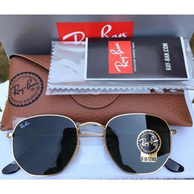 แว่นกันแดดทรงหกเหลี่ยม Ferrari Rayban จากอิตาลี แบบโพลาไรซ์ สไตล์นักบิน