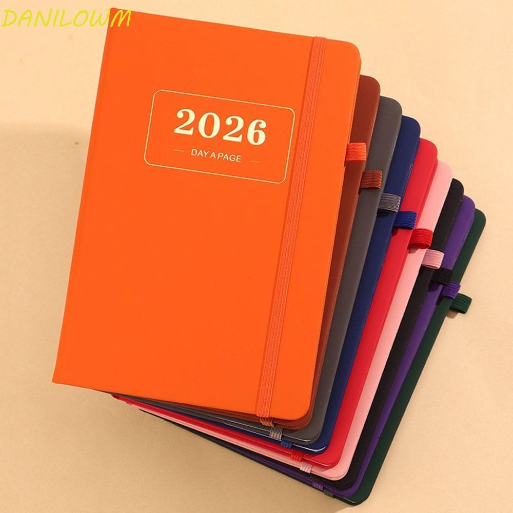 DANILOWM A5 Planner Notebook, 2026.1.1-2026.12.31 Elastic Band 2026 Daily Planner, Soft Cover Time M