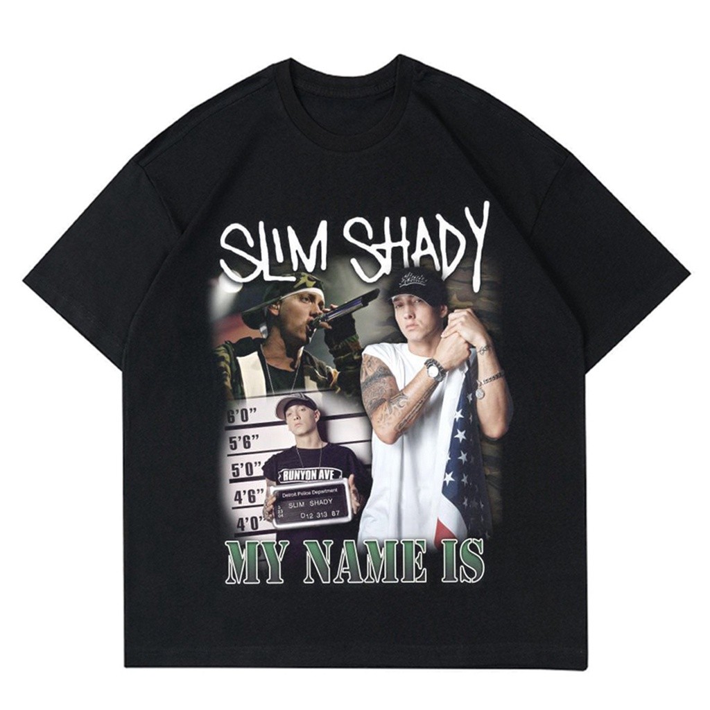 เสื้อยืด RAPPER EMINEM | RAP TEE VINTAGE OVERSIZE EMINEM | เสื้อยืดสีดํา EMINEM