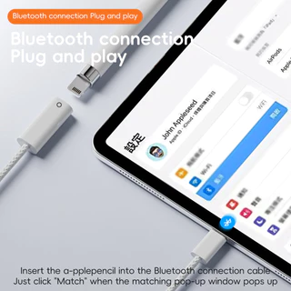 สายชาร์จดินสอ Fonken USB C Type-C ถึง iPencil Converter สําหรับดินสอ Aple 1st Gen บลูทูธจับคู่ Pad 10th 11th Gen