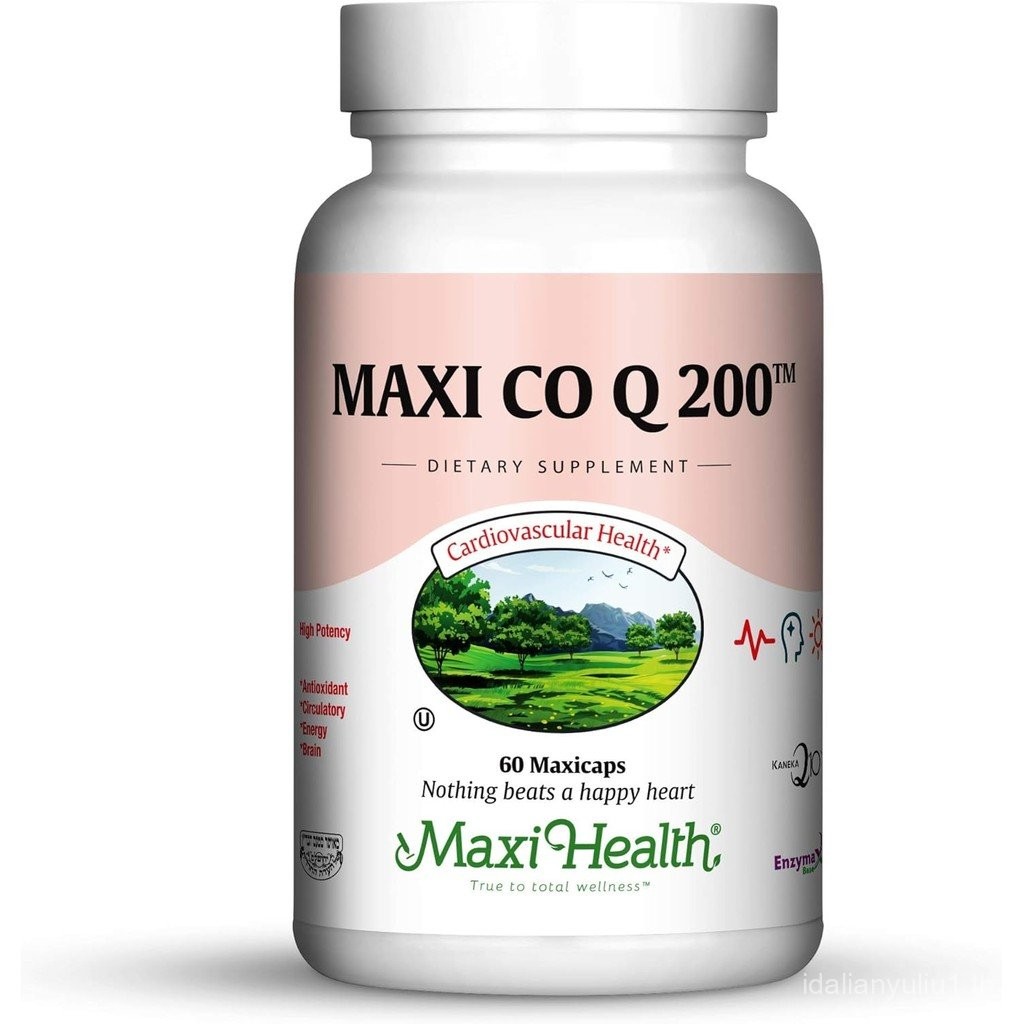 Maxi Health CO Q10 200mg - อาหารเสริม Coenzyme Q10 - Heart Health - 60 แคปซูล - Ksher