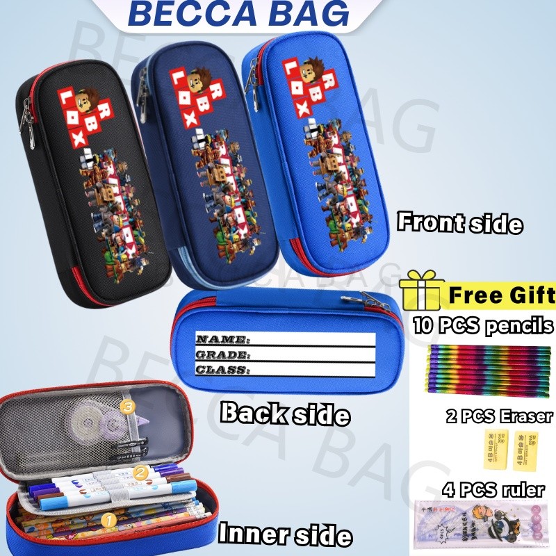 BeccaBag กล่องดินสอ 2 ชั้น large capacity pencil bag gift กล่องดินสอ diy pencil case กระเป๋าผ้า