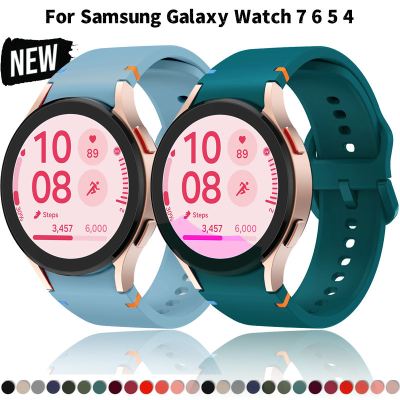 แบนเย็บสายรัดซิลิโคนสําหรับนาฬิกา 7 6 5 Pro 44 มม.40 มม.45 มม.สายคล้องคอกีฬาสําหรับ Galaxy Watch 6Cl