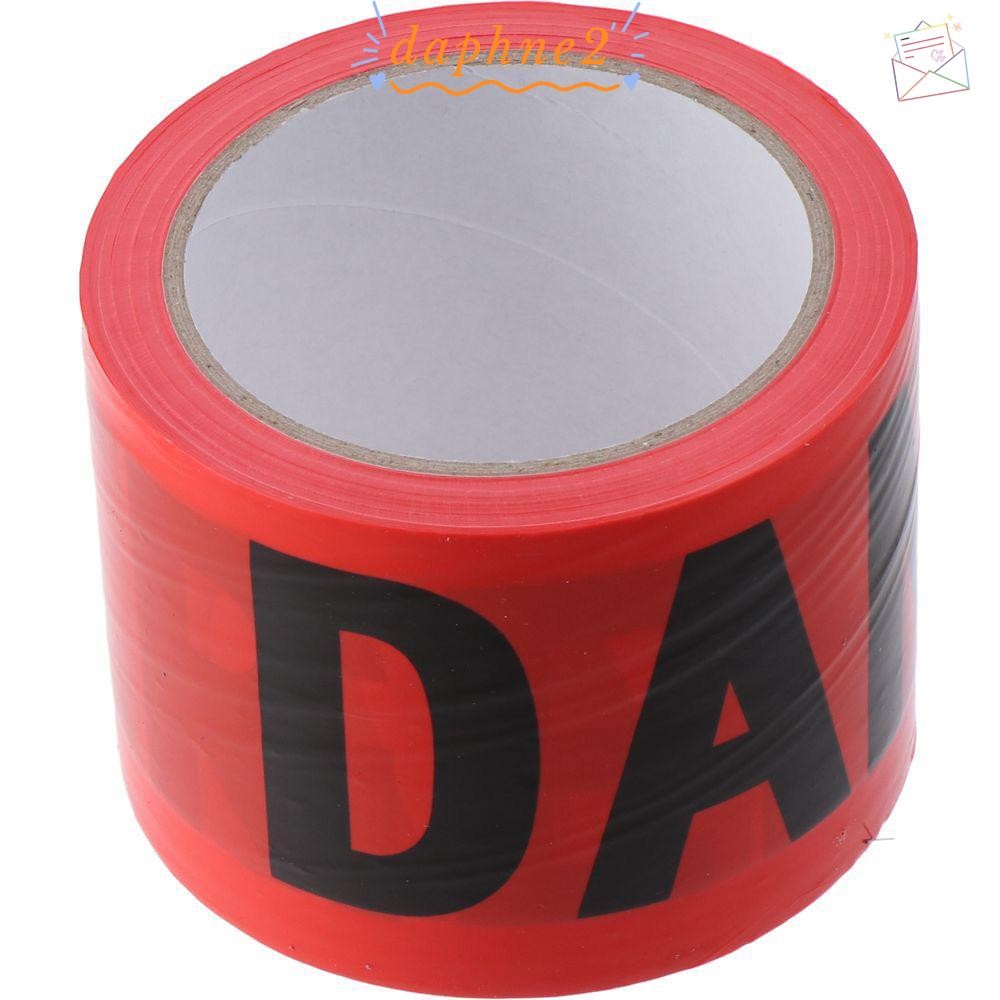 DAPHNES Red Danger Tape, 7.5 ซม.*100M Roll Caution Barrier Tape, ทนทาน Non-Adhesive Safety Warning T