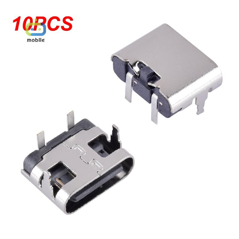 [maygood] 10 ชิ้น 2 ขา Micro USB Type C Connector Socket USB 3.1 Type-C Female Power Jack Dock สําหรับพอร์ตชาร์จโทรศัพท์มือถือ {TH}