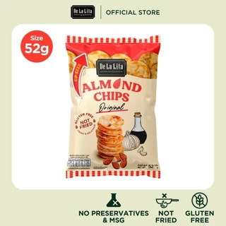 [ยกลังซองใหญ่] ALMOND CHIPS 52 กรัม ขนมอบกรอบอร่อย แคลต่ำ ไม่ทอด เจ วีแกน De La Lita เดอลาลิต้า อัลมอนด์ชิปส์ ขนมคลีน