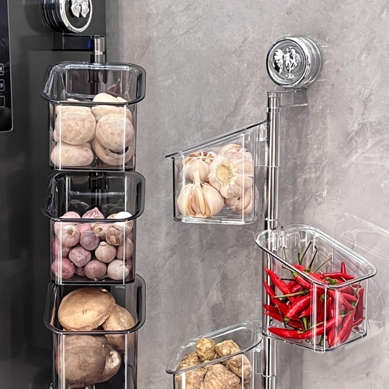 [3-5วันมาถึง]กล่องเก็บของสร้างสรรค์2/3ชั้น-ติดผนังถ้วยดูดแขวนตะกร้าหมุนได้มัลติฟังก์ชั่ตะกร้าเก็บห้องน้ํา - รูปที่ 2