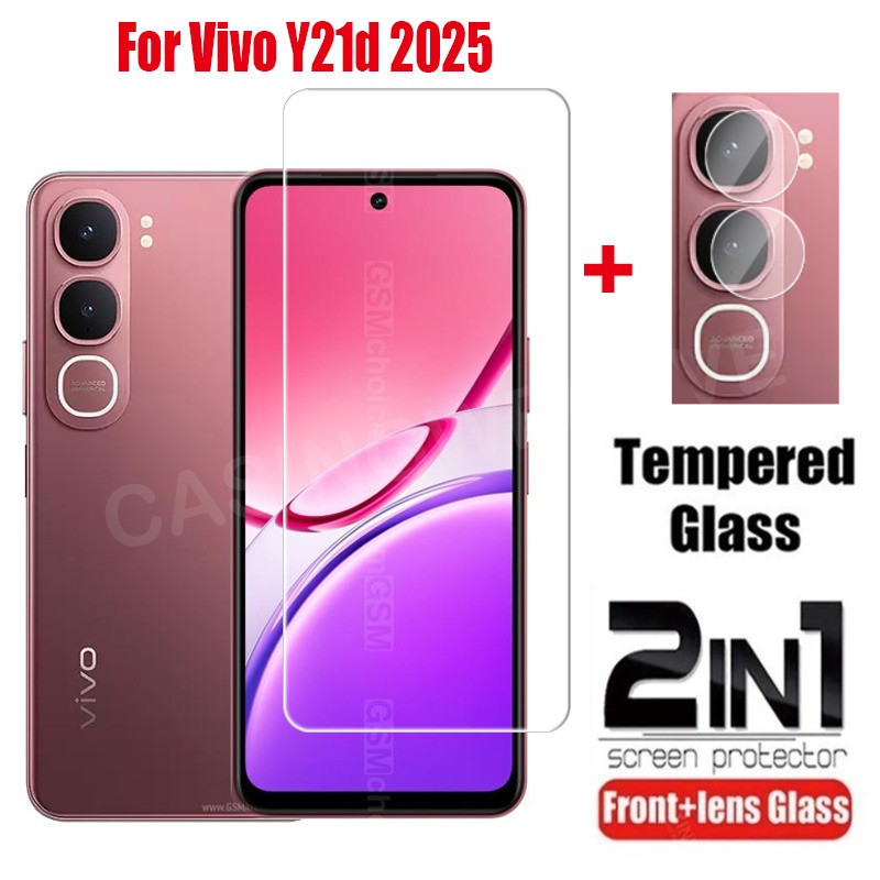 สําหรับ Vivo Y21d Y31 Y31d Y500i V70 FE T5 Pro 5G 4G 2025 คลุมทั้งหมดกระจกนิรภัยด้านหน้าฟิล์มป้องกันหน้าจอกลับกล้องเลนส์ป้องกันฟิล์ม