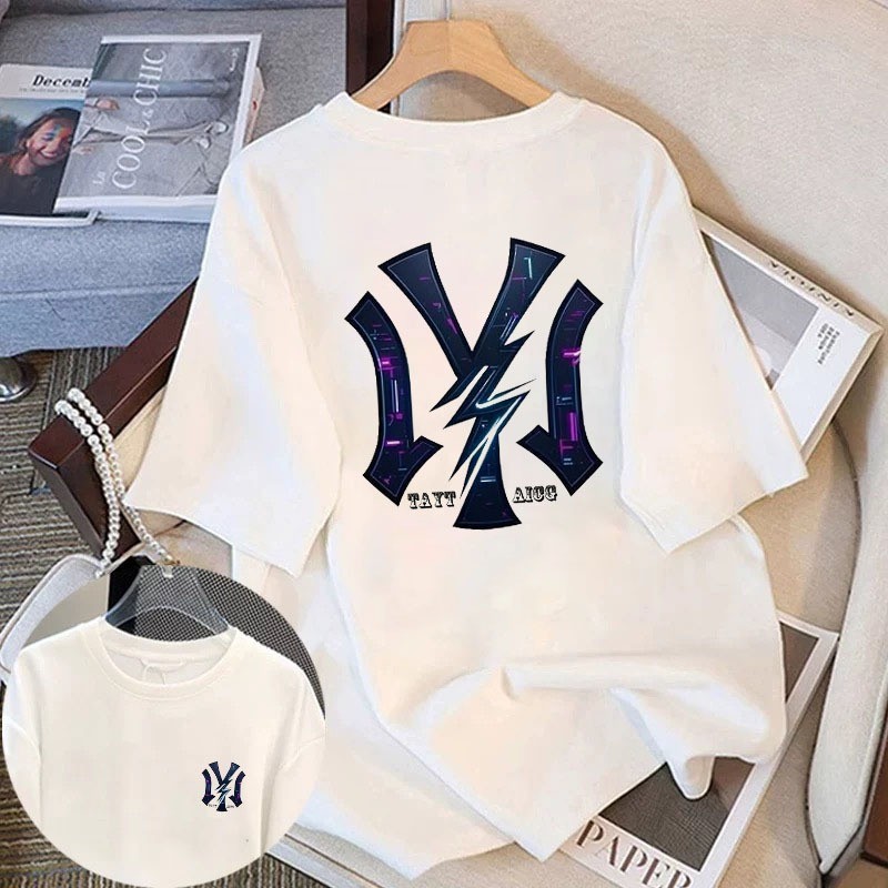 UT shop เสื้อยืด oversize เสื้อคอกลม ผ้าCotton 100% เสื้อแฟชั่น 'IYI Lightning' สบายและนุ่ม แขนสั้น ฤดูร้อน