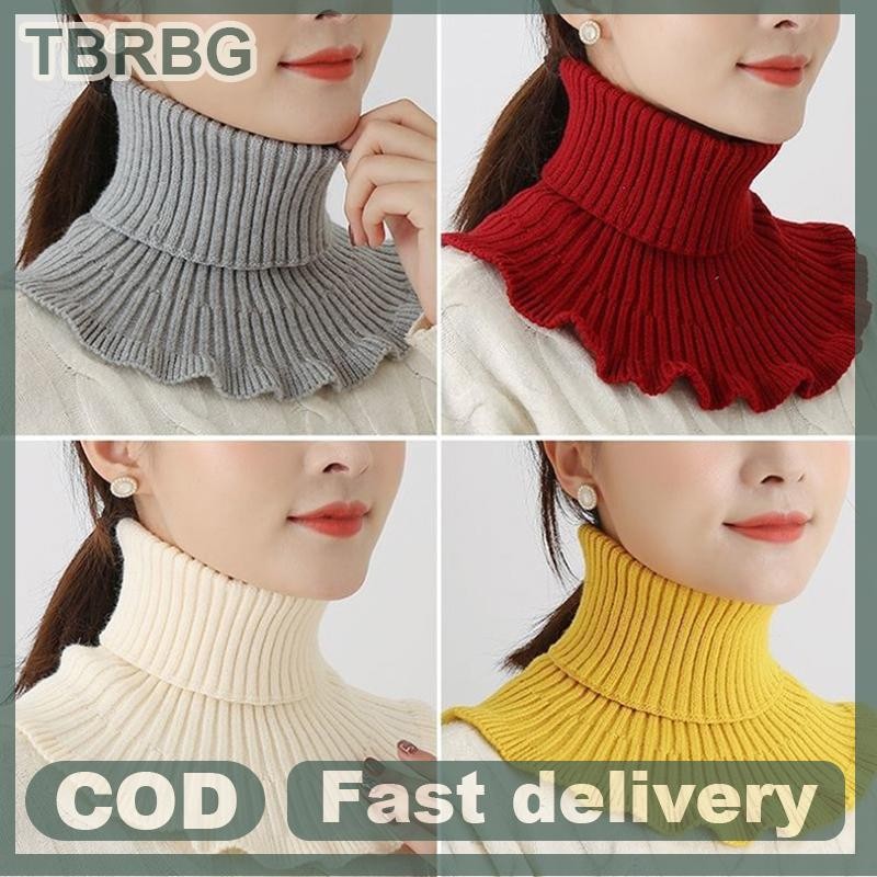 Null Warm ถักปลอมขนสัตว์ผู้หญิงคอเต่าถักปลอมปลอมคอที่ถอดออกได้ผ้าพันคอคอ Thicken Windproof ปลอกคอปลอ