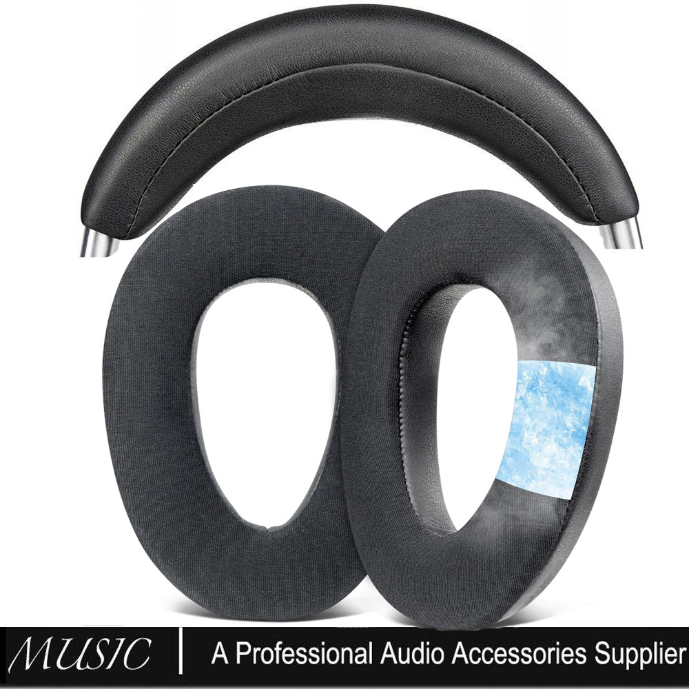 Cooling-Gel Earpads + ที่คาดผมสําหรับ Sennheiser PXC550, PXC 550-II, แผ่นรองหูฟังทดแทนสําหรับ EPOS Adapt 660 พร้อมหนังโปรตีนนุ่ม