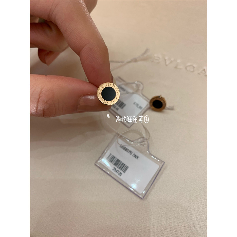 British Daigou Bvlgari Bvlgari Bvlgari Ladies 18K Rose Gold ดอกไม้คุด Agate ต่างหูเดี่ยว354730