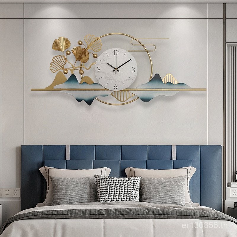 นาฬิกาแขวนศิลปะจากเหล็ก ดีไซน์รูปใบแอปริคอท สำหรับห้องนอน สร้างสรรค์และทันสมัย WBU7