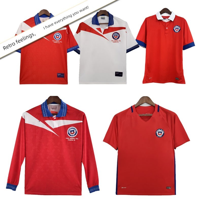 warrix official store warrix เสื้อฟุตบอลวินเทจประจำบ้านชิลี15-16-17-1998ชุดฝึกซ้อมแบบเก่าคลาสสิกเสื้