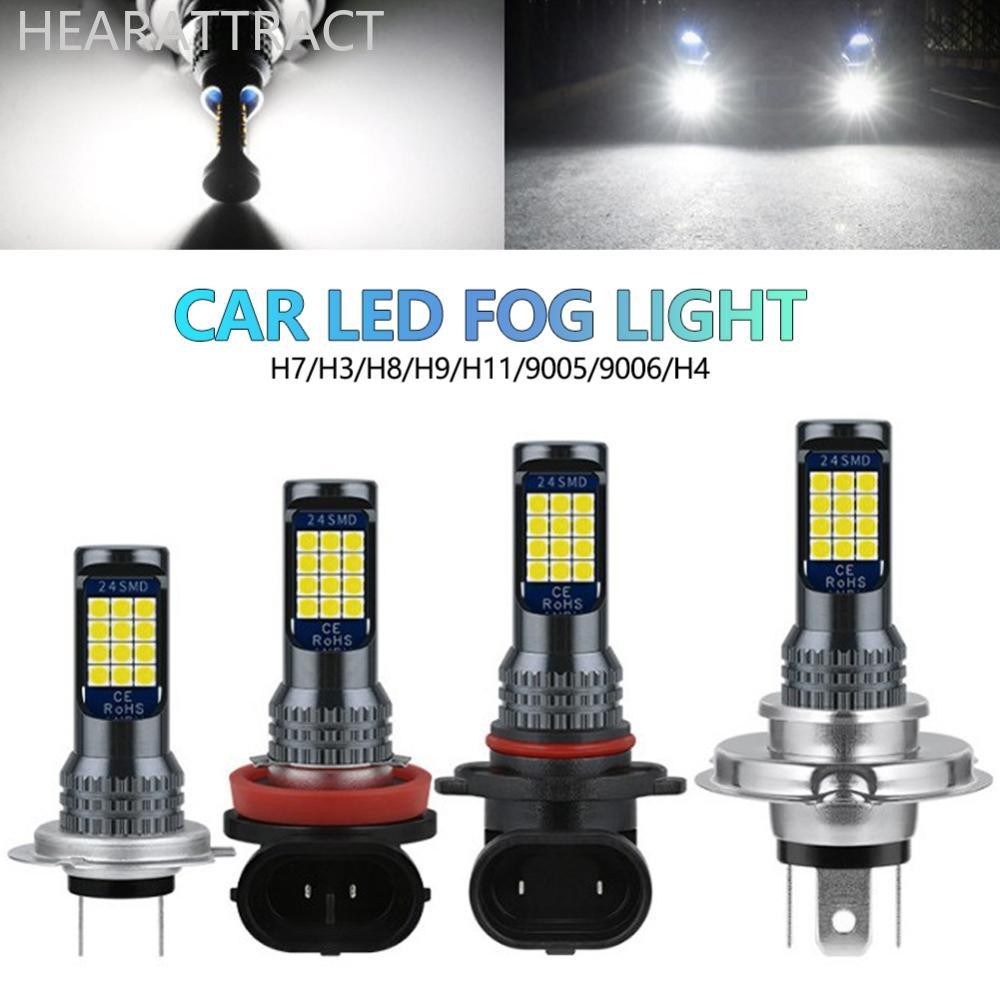 HEARATRACT 1PC H1/H11/H4/9005/9006/H3/H7 รถ LED หมอกหลอดไฟ 24SMD 20W ไฟ 12V-24V เปลี่ยนหมอกโคมไฟ Sup