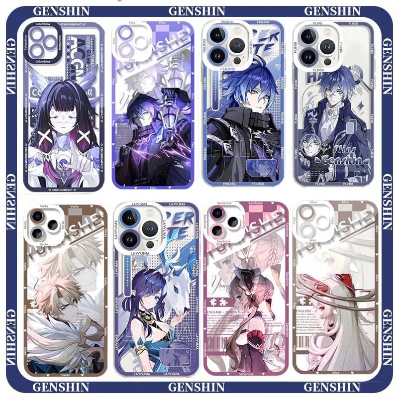 Flins Genshin Impact Colombina Varka Sandrone สําหรับ IPhone 16 15 Pro Max Plus 16E 17 Pro 17 Air I1