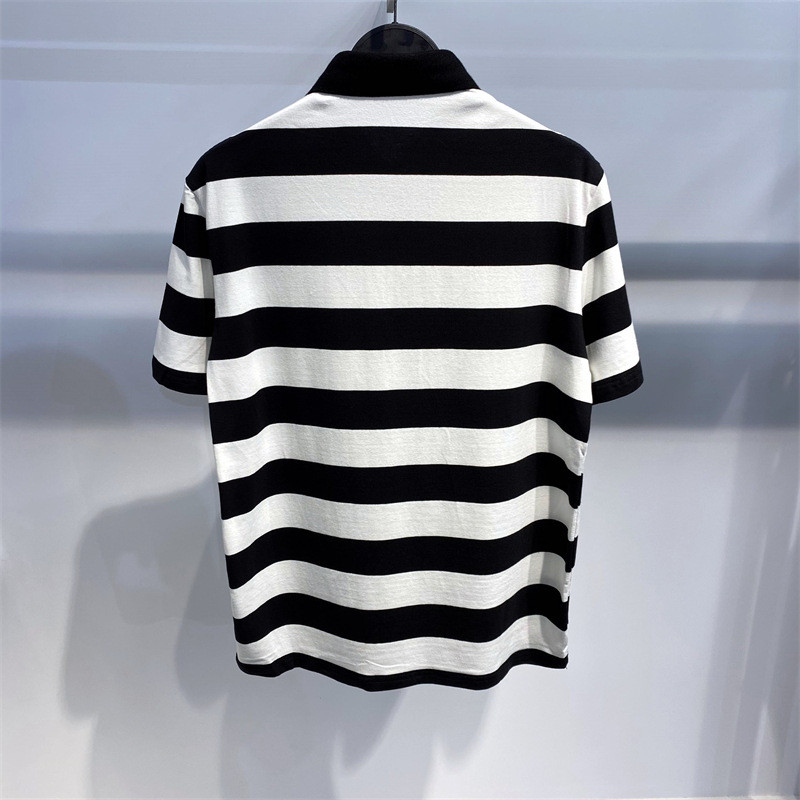 GG ผู้ชายฤดูร้อนสไตล์ใหม่ลาย Bee เย็บปักถักร้อยธุรกิจปกแขนสั้นเสื้อยืดเสื้อโปโล GTZF369