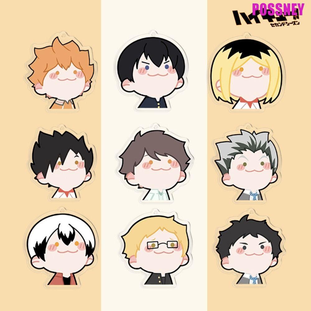 POSSNEY To The Top Plush Doll, Tobio Kageyama Shoyo Hinata Haikyuu ตุ๊กตาพวงกุญแจ, น่ารัก Kei Tsukis