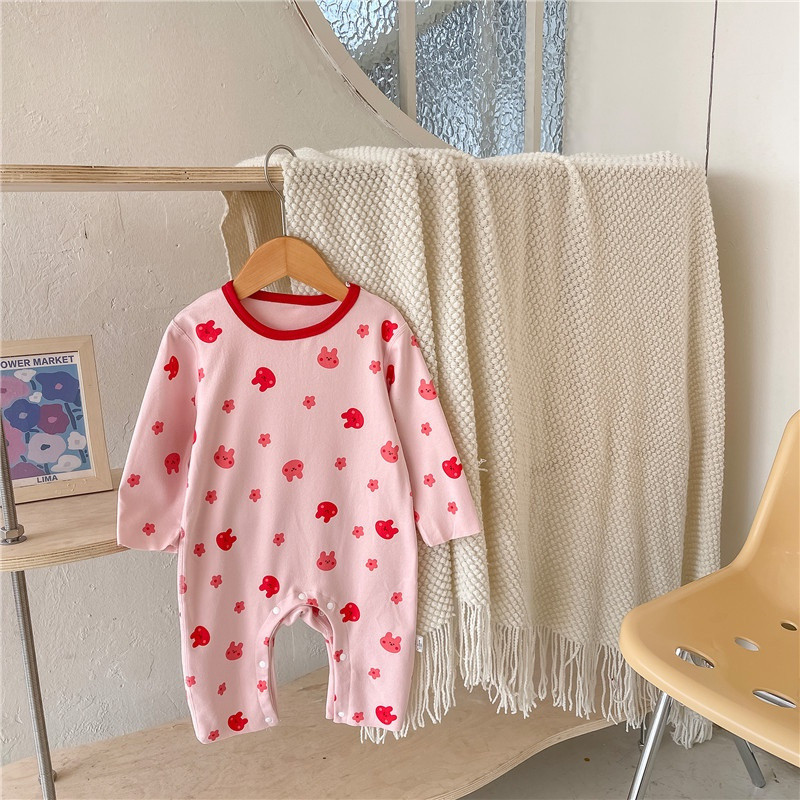 in Stock，Immediate Delivery Cube # Suitable0-1Warm fleece jumpsuit for 1-year-old baby in autumn and