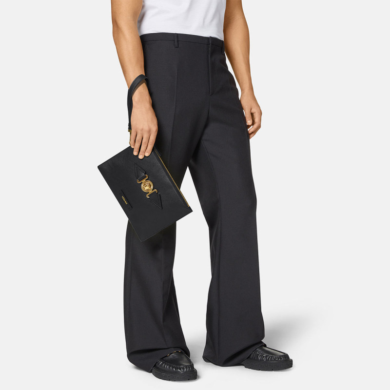 [ของขวัญคริสต์มาส] VERSACE/VERSACE Mens Casual MEDUSA BIGGIE Small Clutch