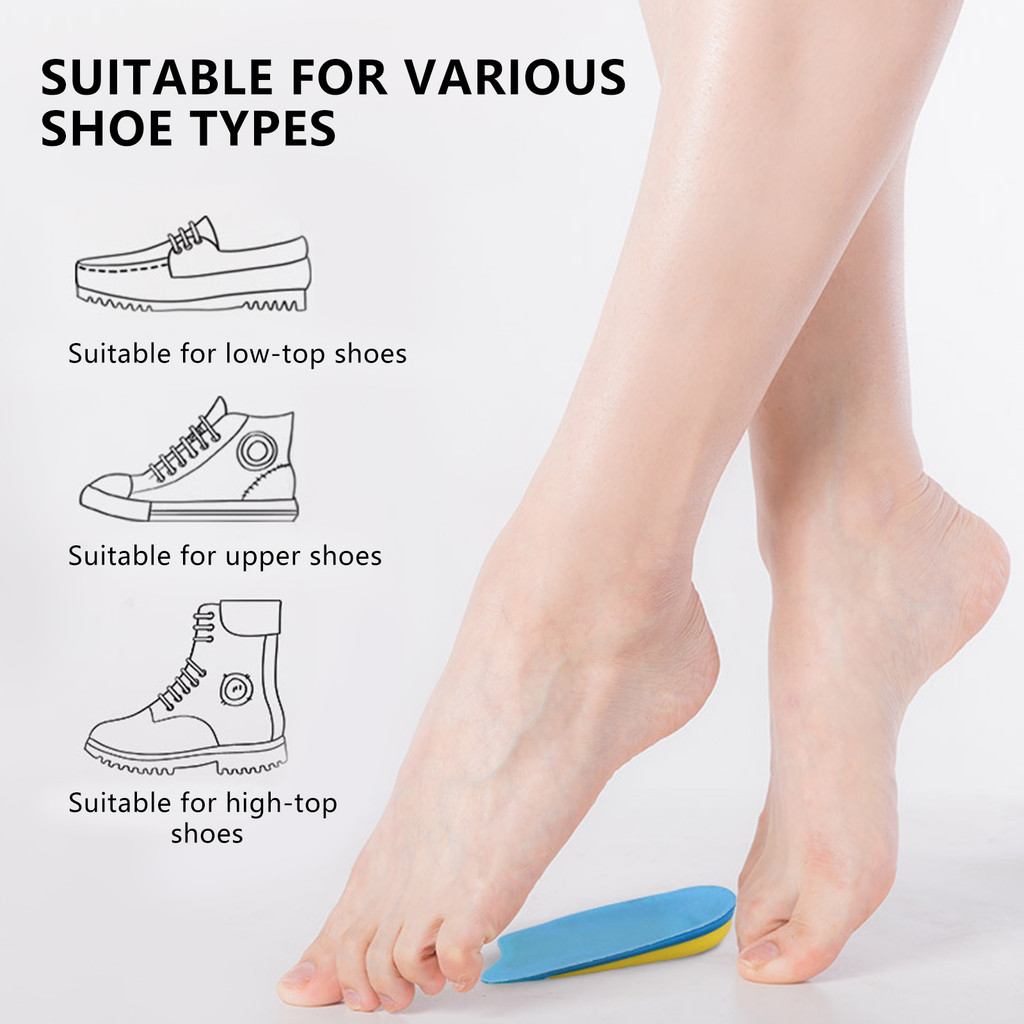 Insole รองพื้น Unisex ซัพพอร์ตและดูดซับแรงกระแทกตลอดวัน สำหรับPlantar Fasciitis และลดอาการปวดส้นเท้า